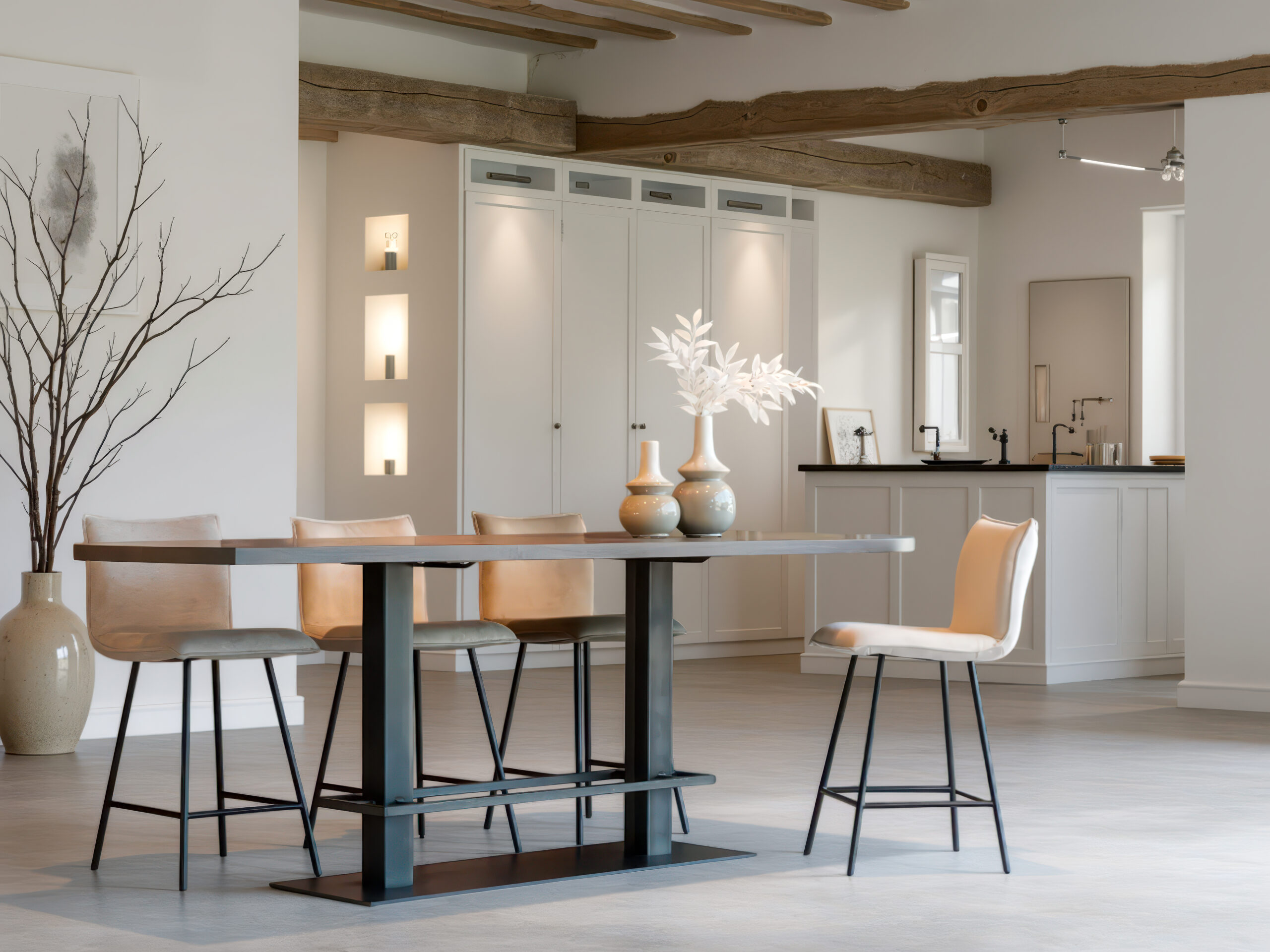 Bartafel met een solide uitstraling dankzij het dikke eiken blad