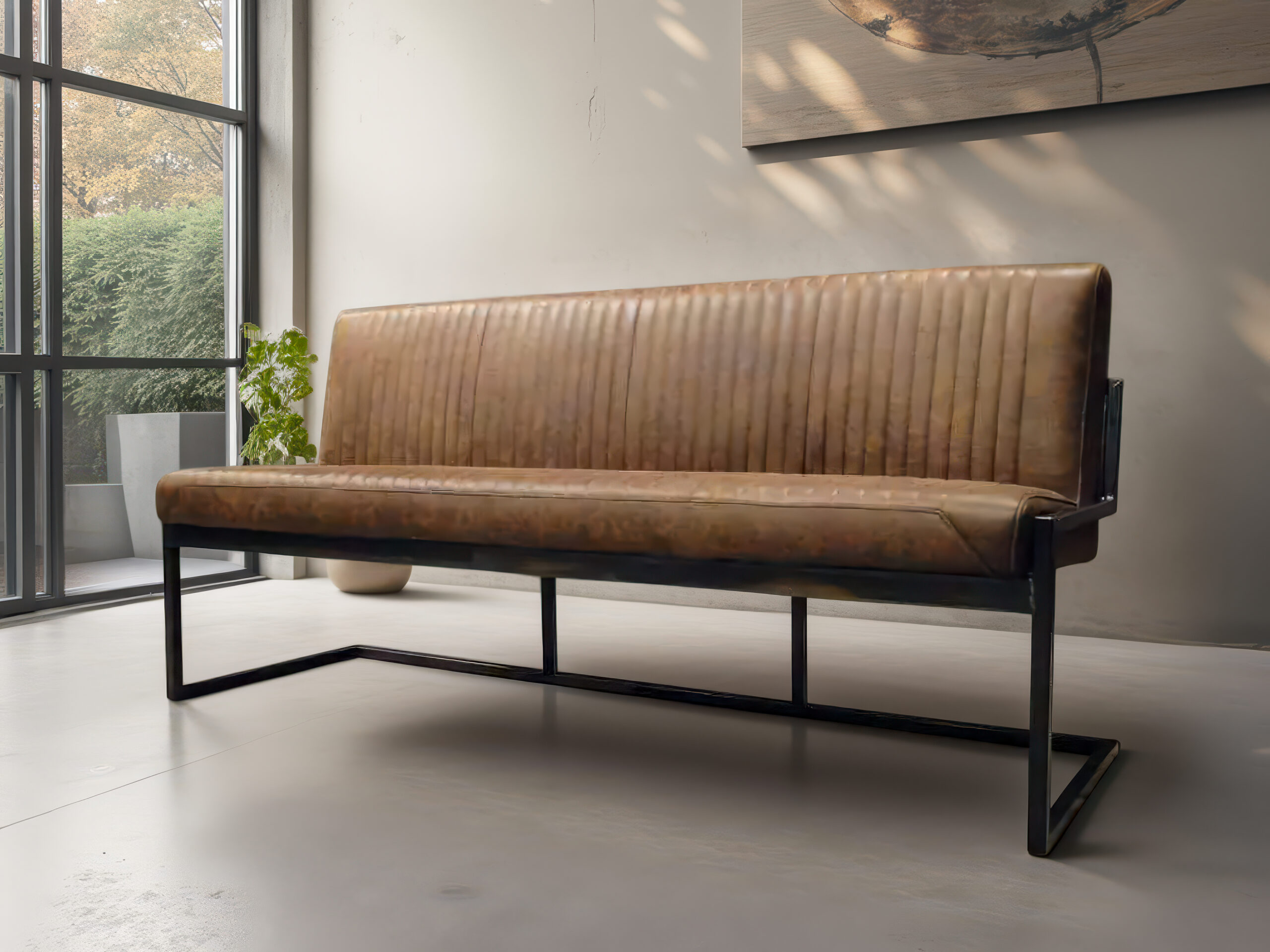 Eetkamerbank Vignola - donker bruin - 185cm