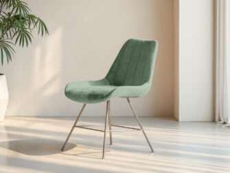 Moderne eetkamerstoel met gestikte rugleuning