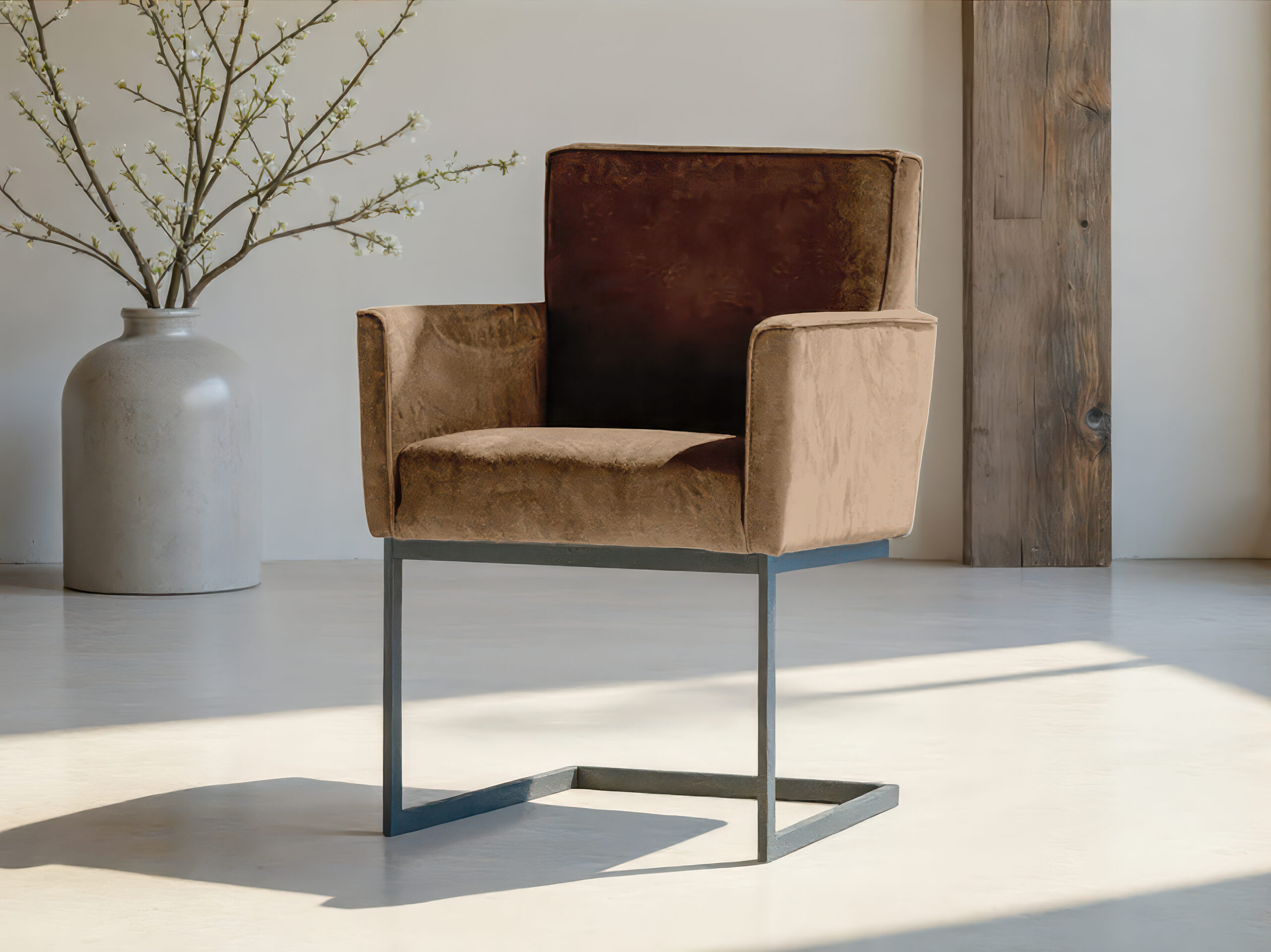 Designstoel met comfortabele rugleuning