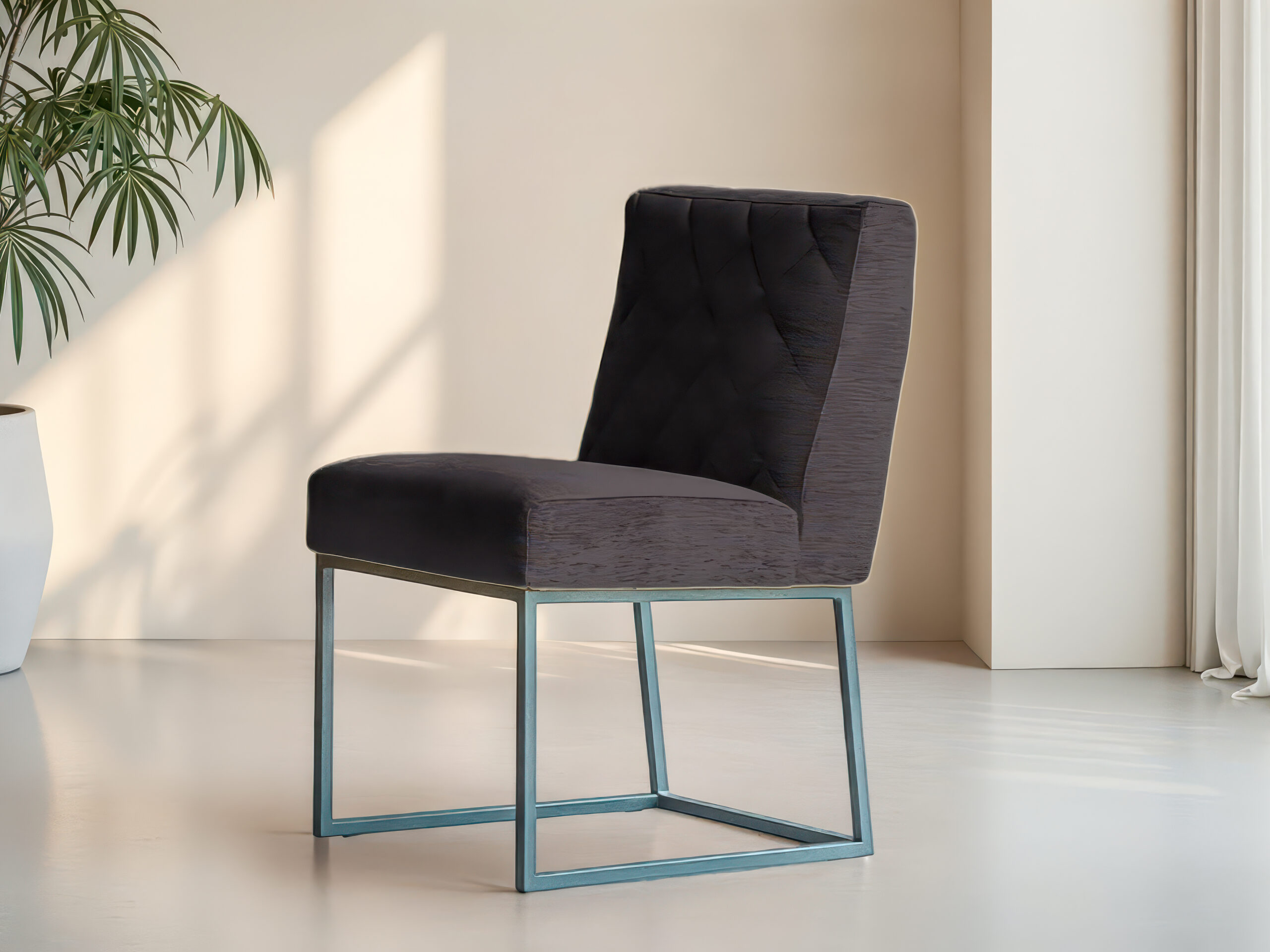 Gestoffeerde eetkamerstoel met stevige constructie