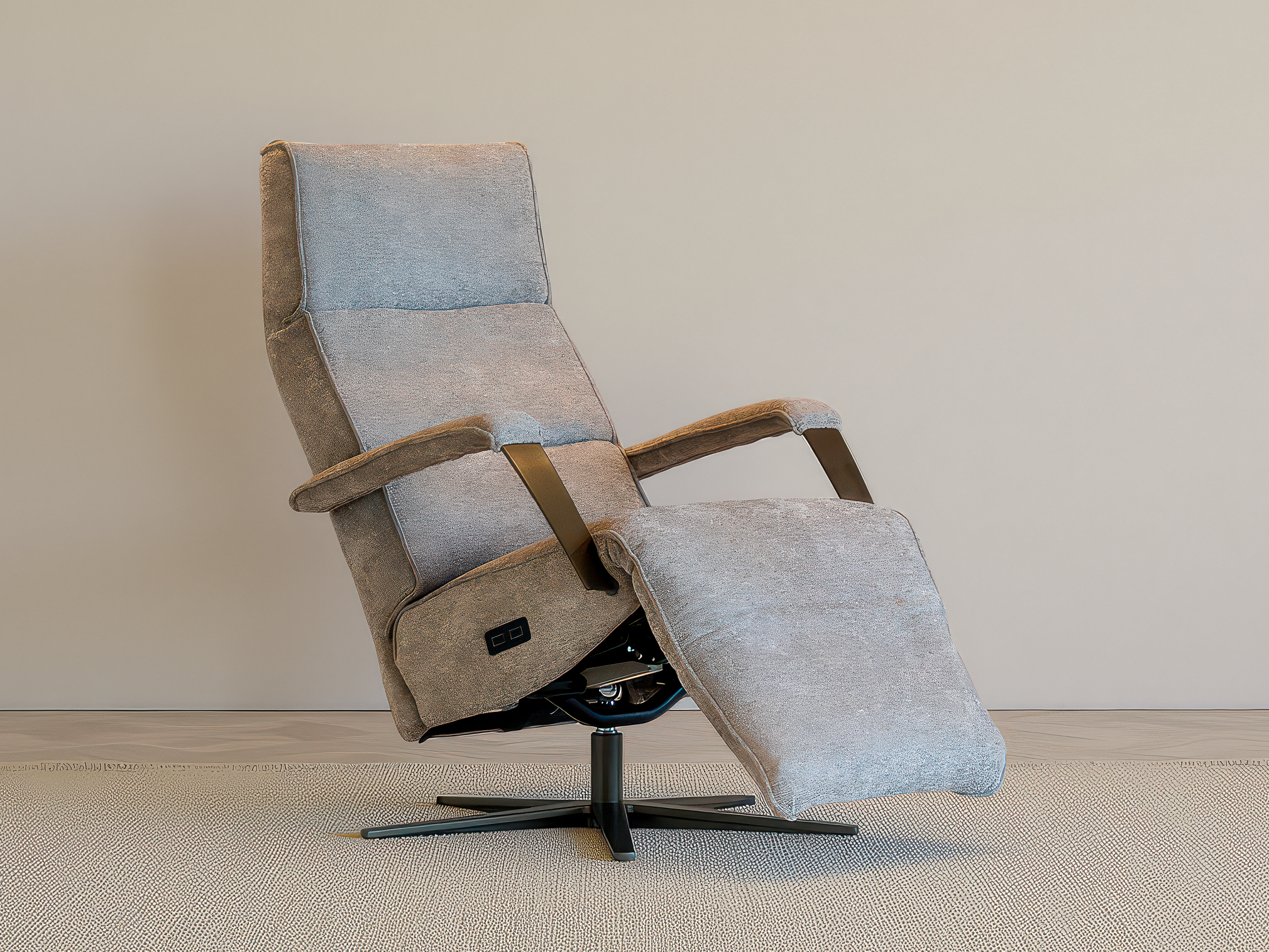 realx fauteuil met gekleurd frame en armleuningen