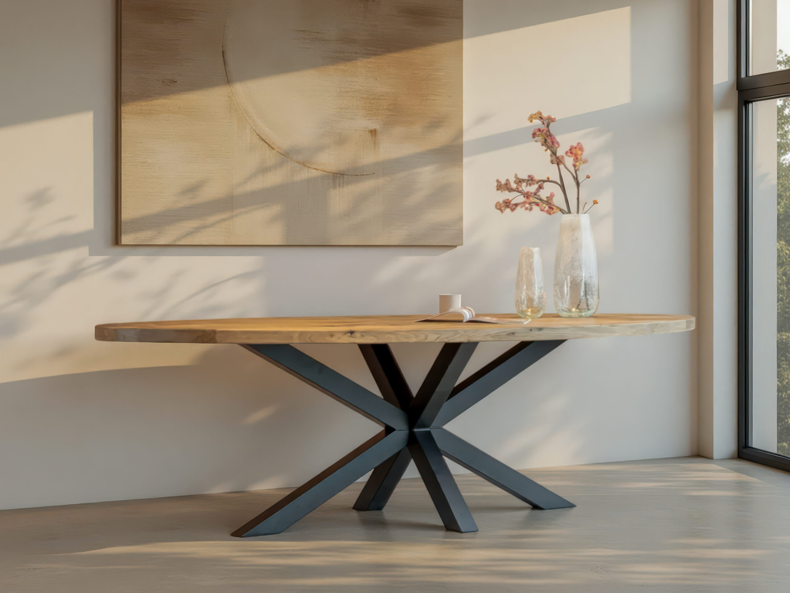 Ovale vorm en warme uitstraling in eikenhout