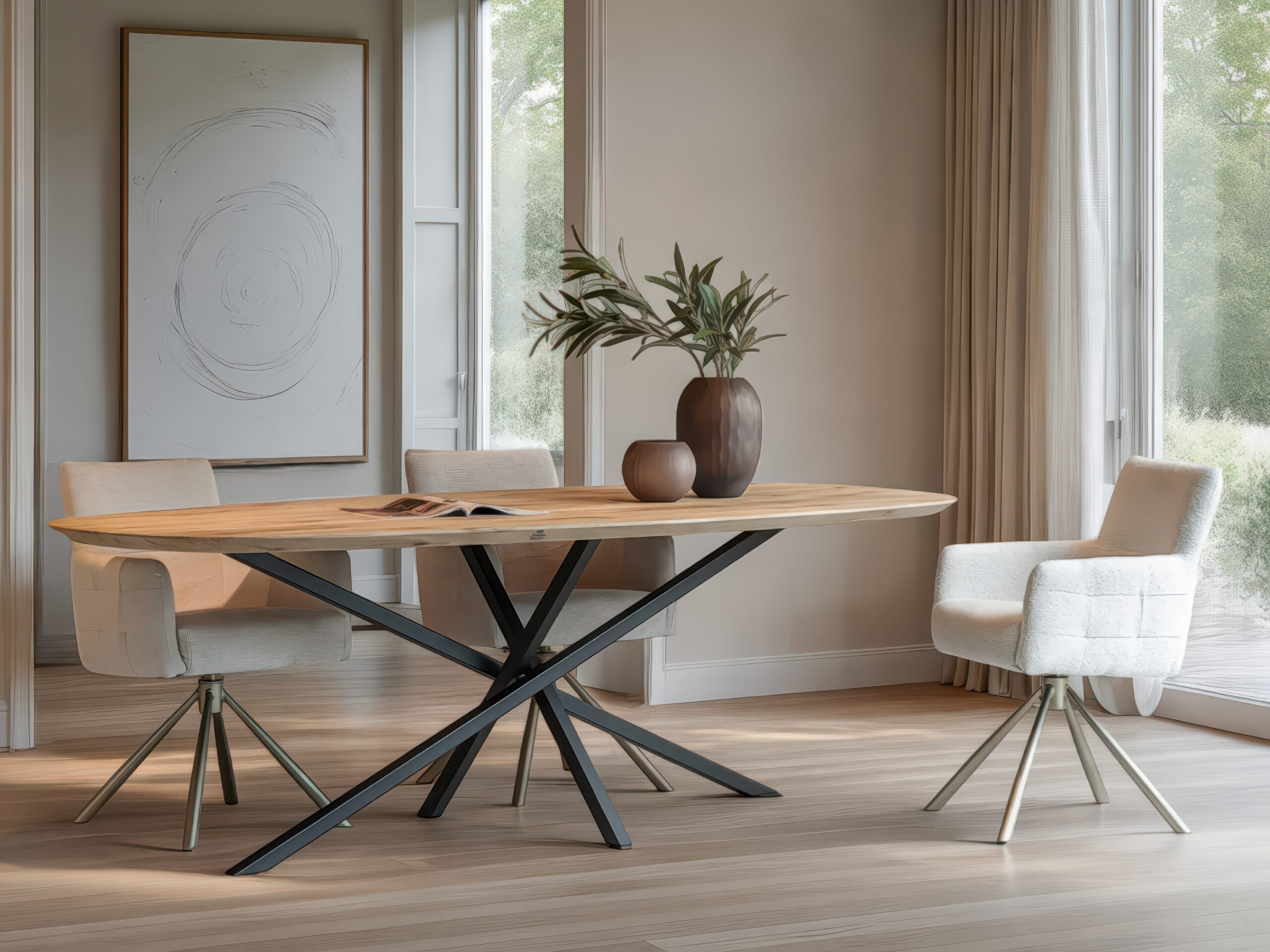 Scandinavisch geïnspireerde tafel met eigentijdse uitstraling