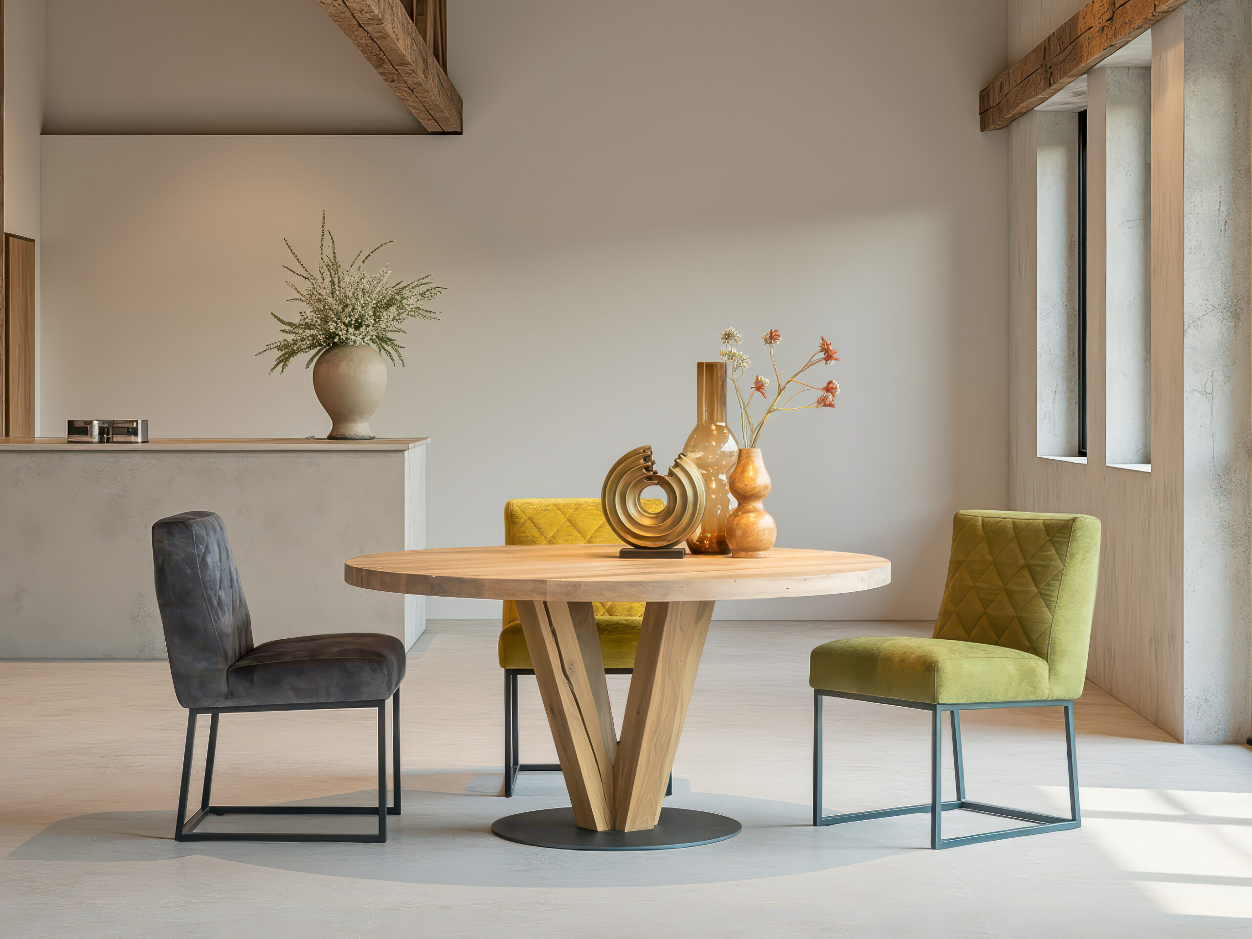 Eetkamerstoelen Pomezia - adore dark grey - loft gold - mine army