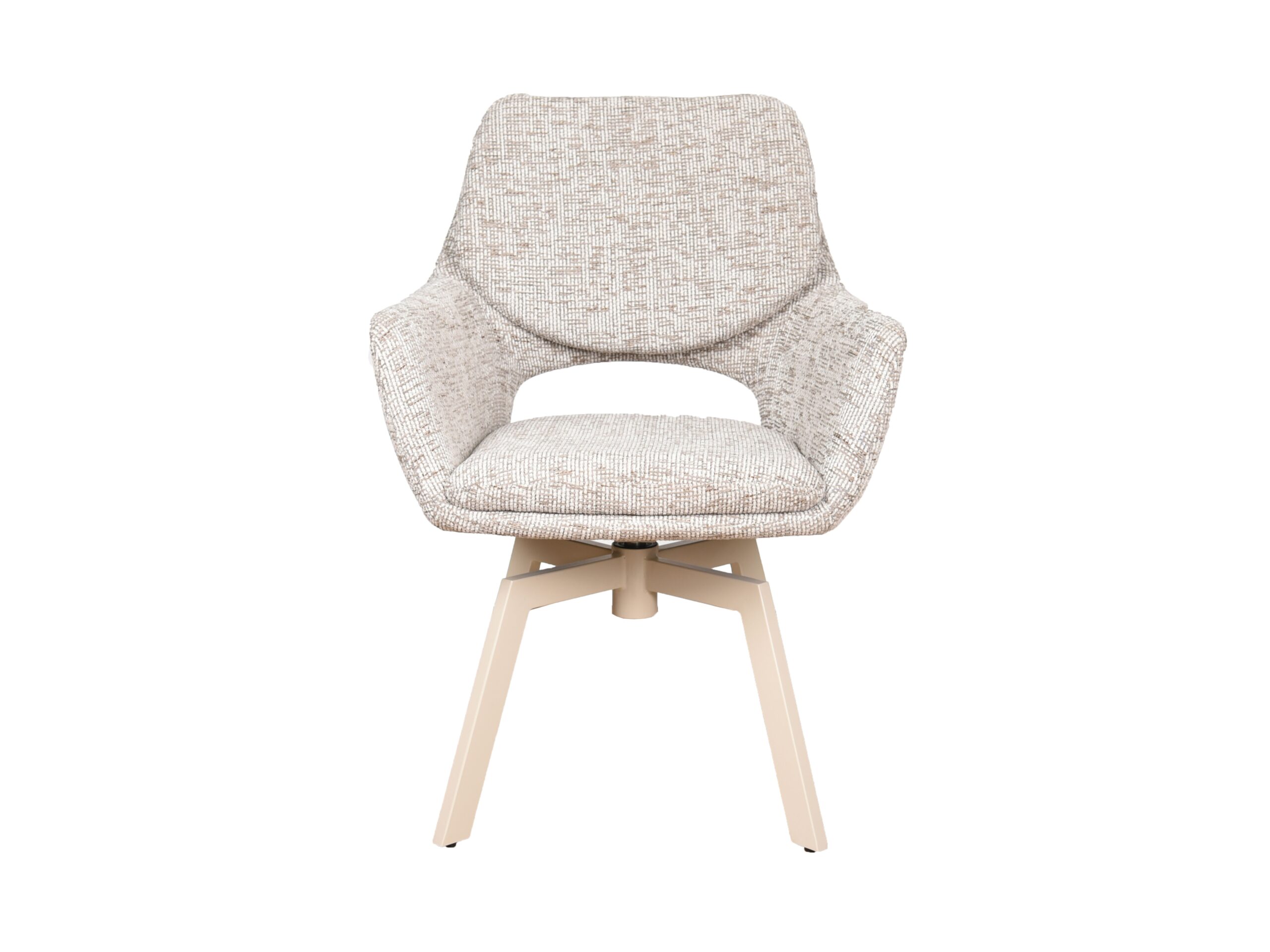 Eetkamerstoel Aarhus - be fine cream - onderstel mars - metaalkleur beige