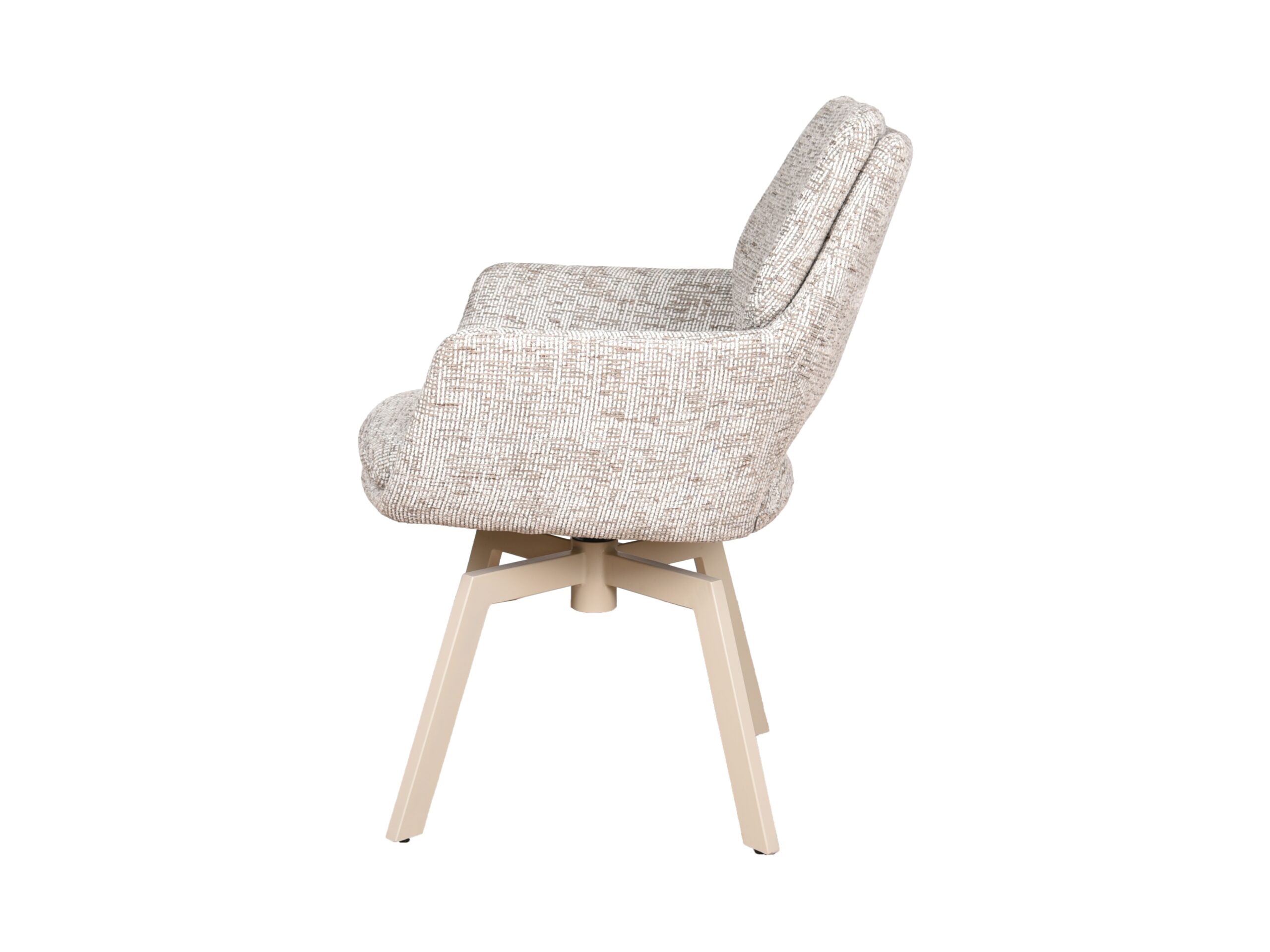 Eetkamerstoel Aarhus - be fine cream - onderstel mars - metaalkleur beige