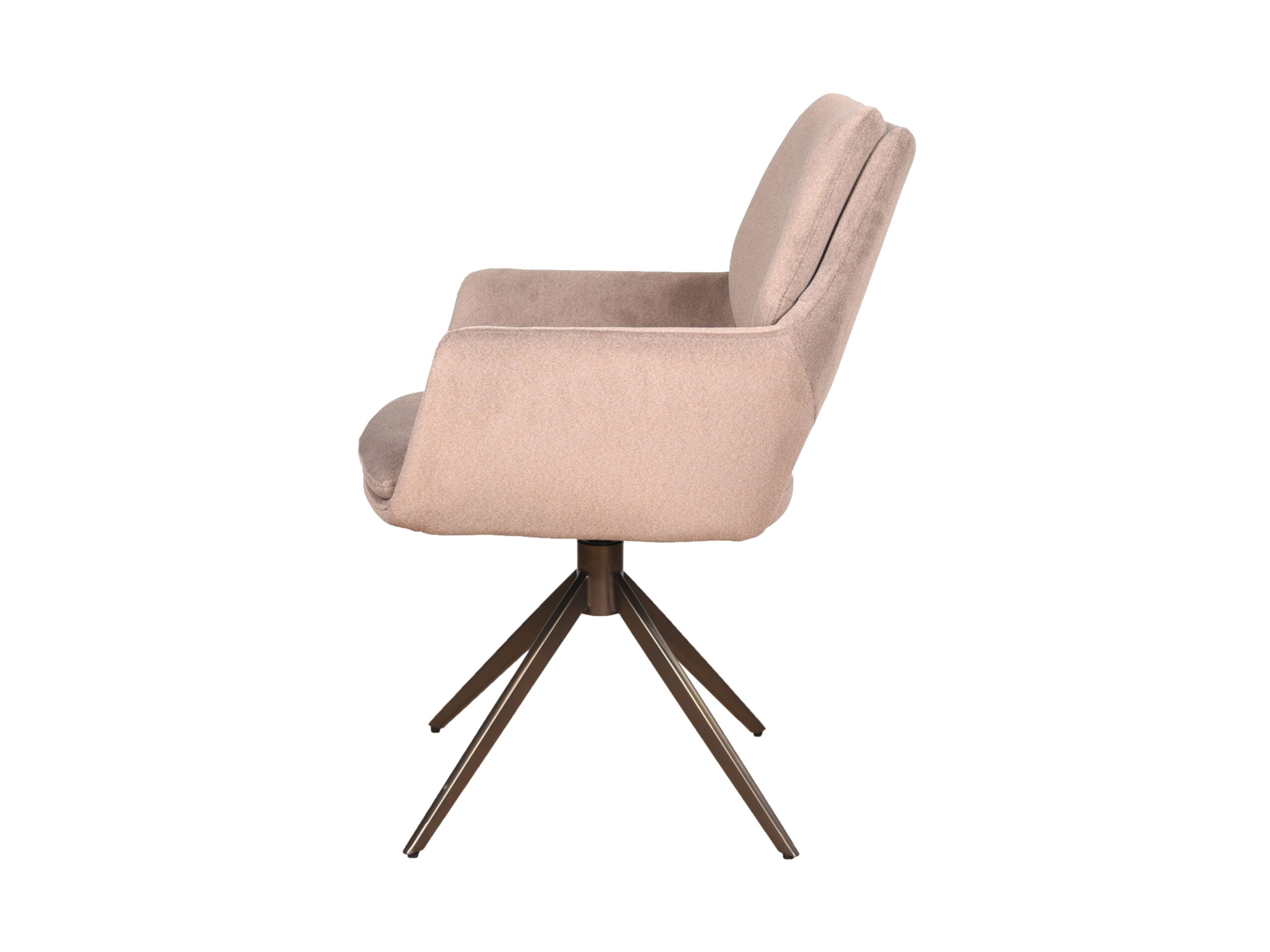 Eetkamerstoel Aarhus - cashmere blush - onderstel moon - metaalkleur anodic bruin