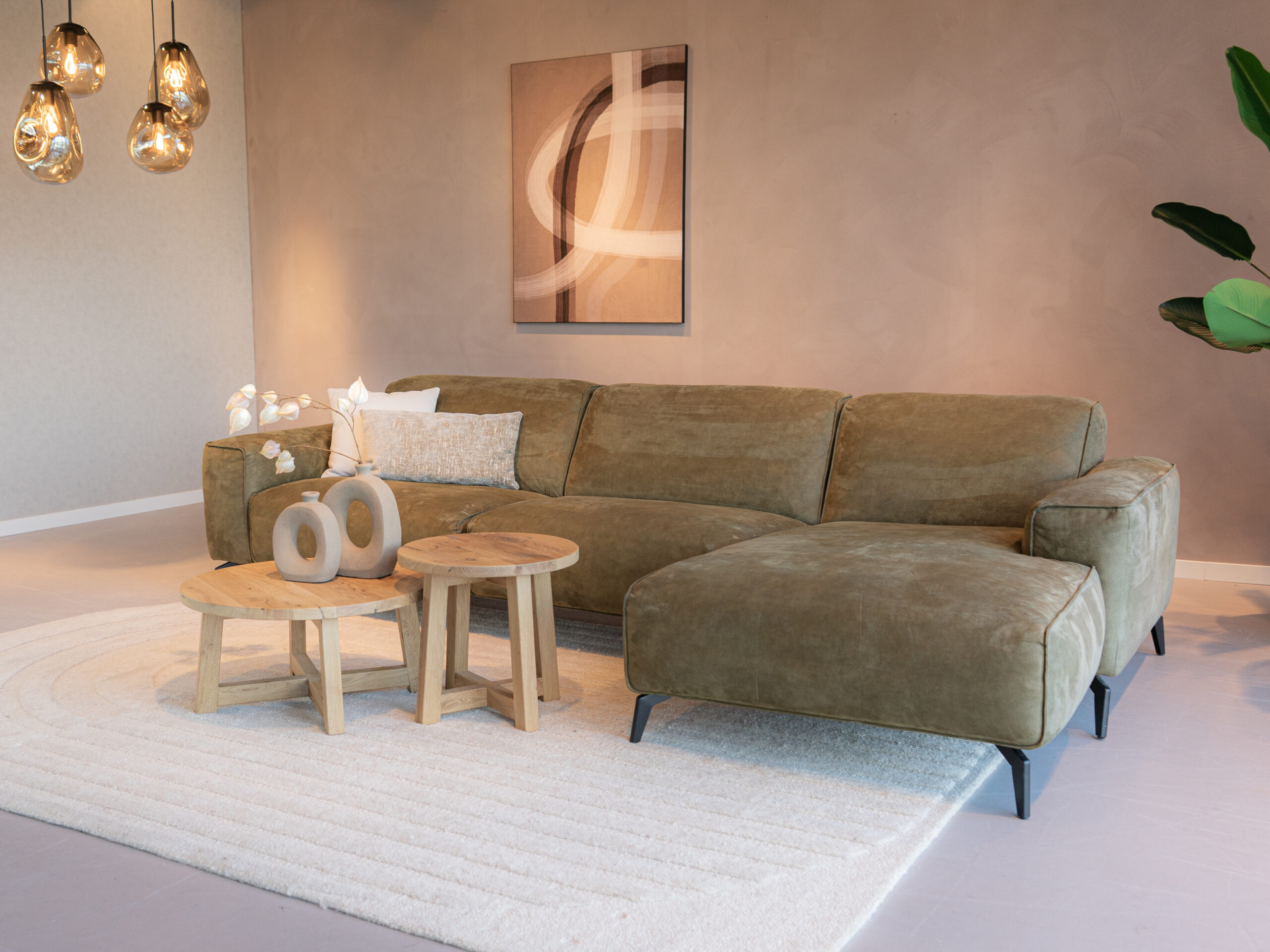 groene hoekbank op pootjes