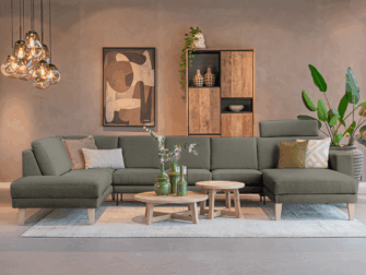 Loungebank met chaise longue in moderne woonkamer