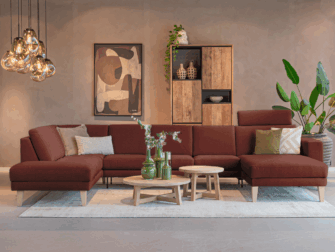 Grote familiebank met chaise longue