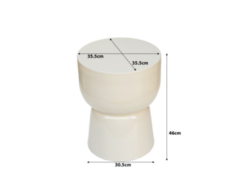 Bijzettafel Kian - off white - Ø35.5x46cm