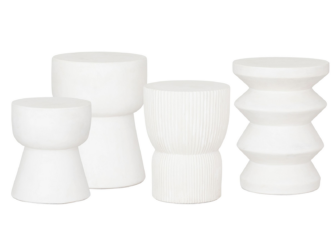 Bijzettafel Liva Ø35x35cm - bijzettafel Liva Ø35x46cm - bijzettafel Jaïr Ø34x45cm en onze bijzettafel Elias Ø30x40cm