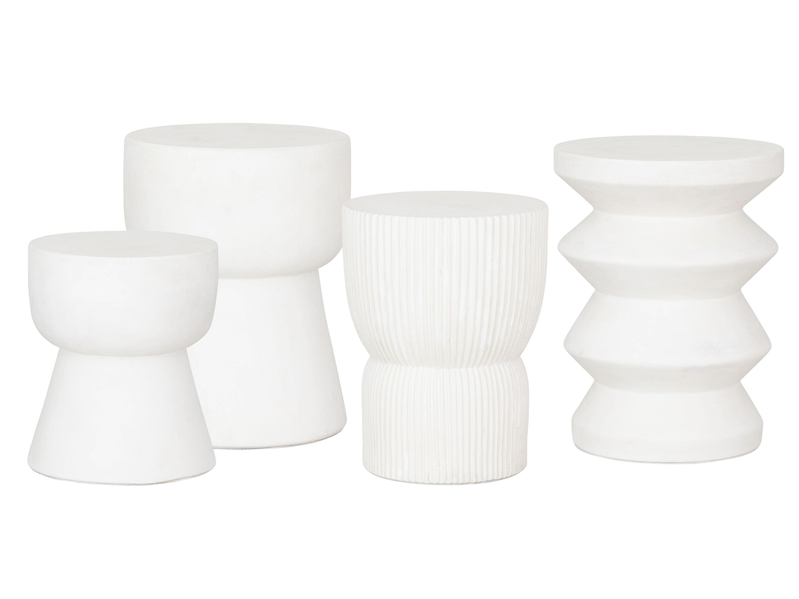 Bijzettafel Liva Ø35x35cm - bijzettafel Liva Ø35x46cm - bijzettafel Jaïr Ø34x45cm en onze bijzettafel Elias Ø30x40cm