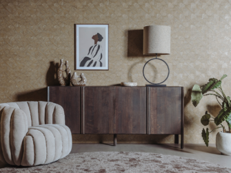 Donker dressoir in modern interieur in 200cm