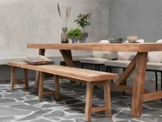 eetkamerbank hout met tafel dtp