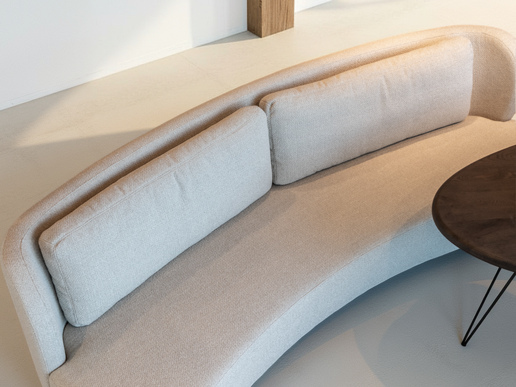 ovale eetkamertafel bank in beige stof