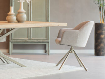 autoreturn eetkamerstoel mito beige met diverse onderstellen