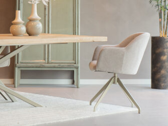 klassieke eetkamer stoel gekleurd onderstel champagne