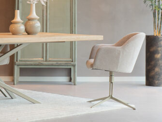 eetkamerstoel met champagne onderstel mito beige