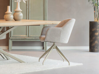 rond vormige kuipstoelen met draai onderstel champagne