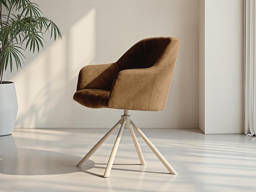 Moderne kuipstoel met stoere uitstraling