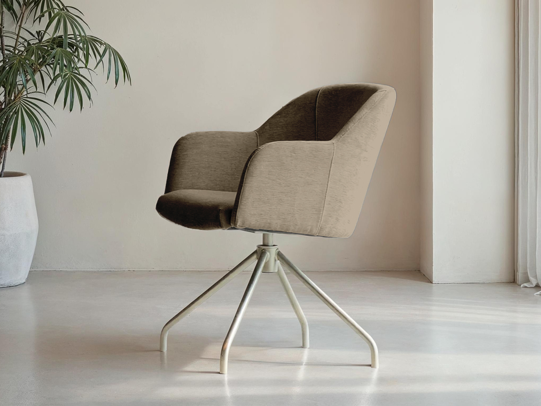 Crèmewitte stoel met tijdloos ontwerp