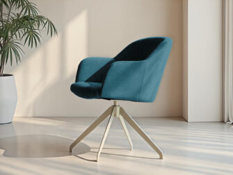 Blauwgrijze eetkamerstoel voor een rustige uitstraling