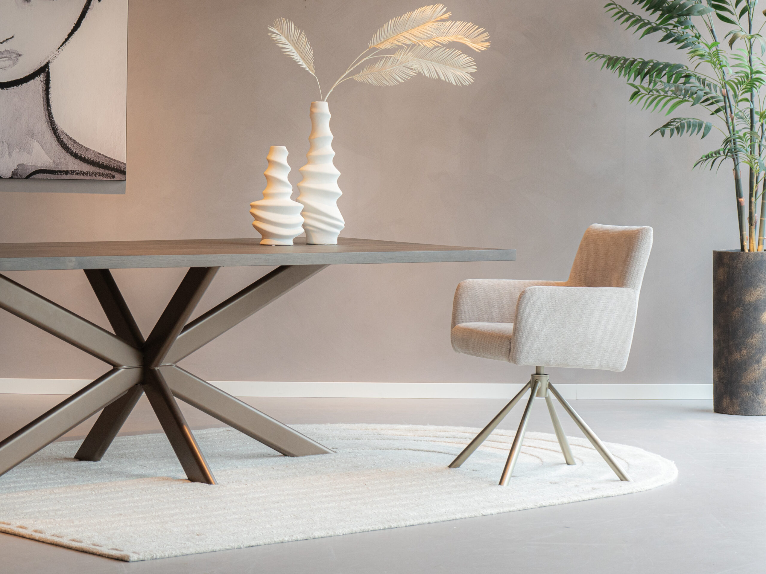 champagne autoreturn eetkamerstoel