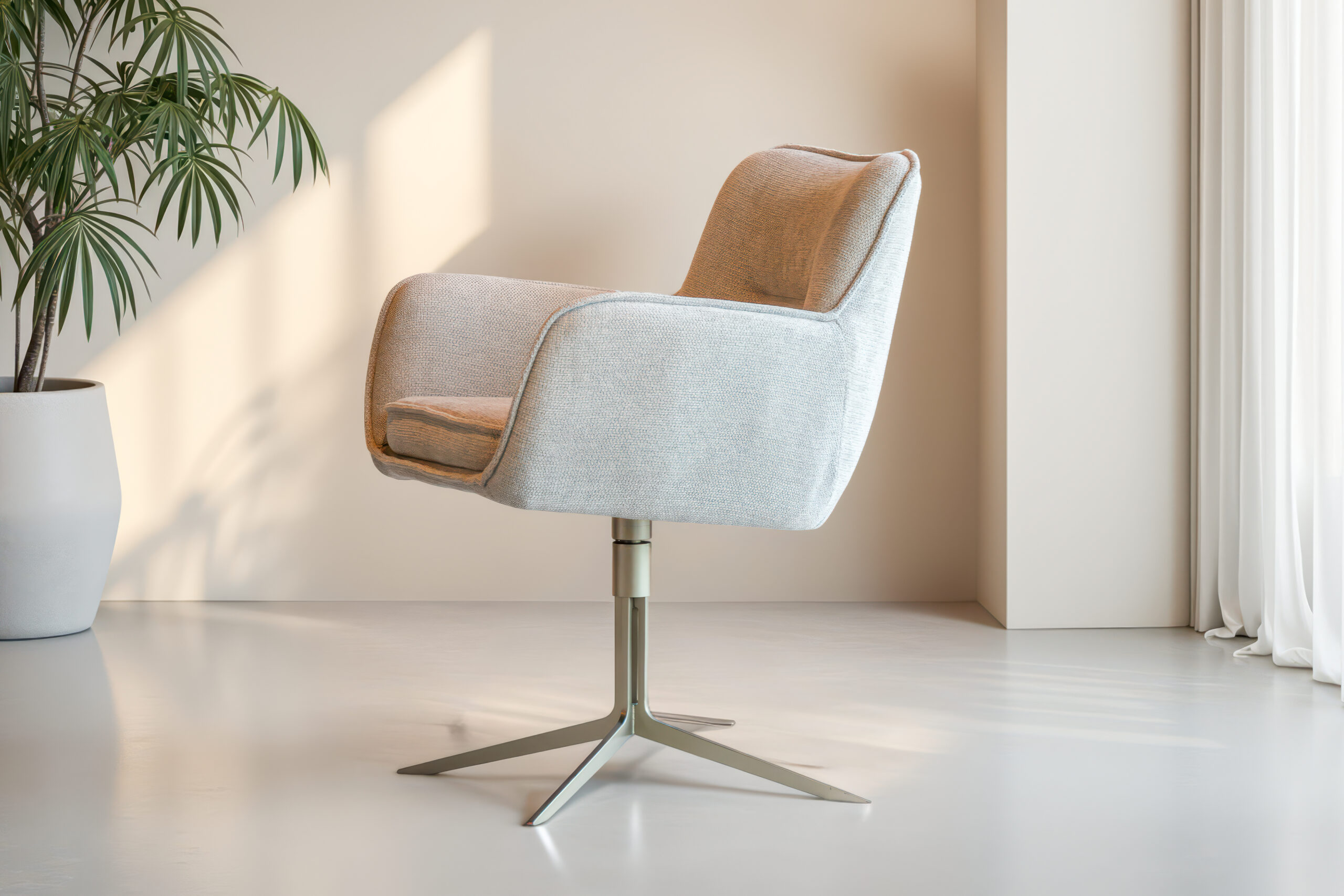 Eetkamerstoel op draaibare poot met uitnodigend zitcomfort