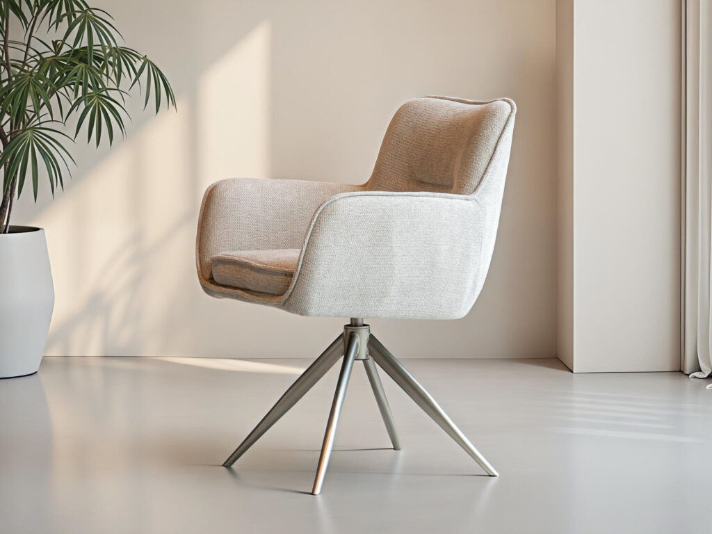 Subtiel vormgegeven eetkamerstoel voor moderne interieurs