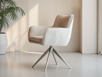 Subtiel vormgegeven eetkamerstoel voor moderne interieurs