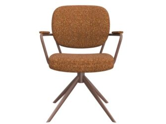 Eetkamerstoel Axton - coral - met arm - metaalkleur terra Eetkamerstoel Axton - coral - met arm - metaalkleur terra