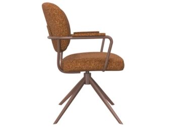 Eetkamerstoel Axton - coral - met arm - metaalkleur terra Eetkamerstoel Axton - coral - met arm - metaalkleur terra