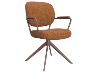 Eetkamerstoel Axton - coral - met arm - metaalkleur terra Eetkamerstoel Axton - coral - met arm - metaalkleur terra