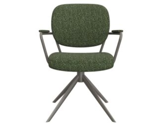 Eetkamerstoel Axton - forest - met arm - metaalkleur dark green Eetkamerstoel Axton - forest - met arm - metaalkleur dark green