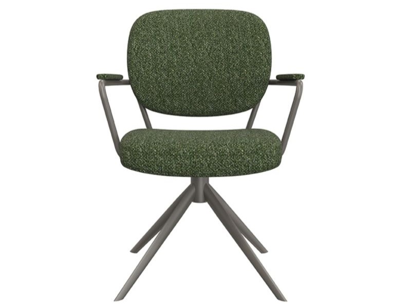 Eetkamerstoel Axton - forest - met arm - metaalkleur dark green