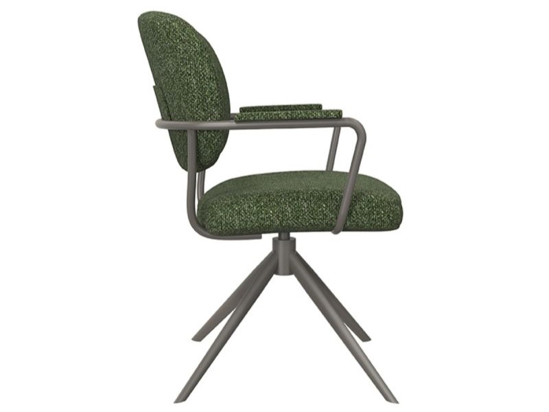 Eetkamerstoel Axton - forest - met arm - metaalkleur dark green