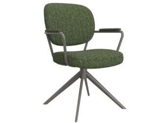 Eetkamerstoel Axton - forest - met arm - metaalkleur dark green Eetkamerstoel Axton - forest - met arm - metaalkleur dark green