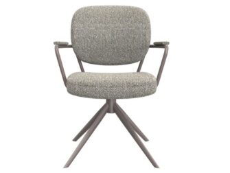 Eetkamerstoel Axton - mushroom - met arm - metaalkleur brons Eetkamerstoel Axton - mushroom - met arm - metaalkleur brons