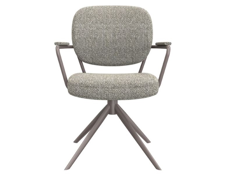 Eetkamerstoel Axton - mushroom - met arm - metaalkleur brons