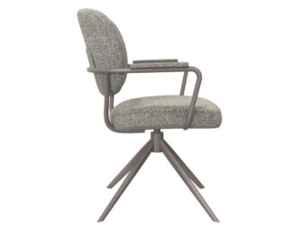 Eetkamerstoel Axton - mushroom - met arm - metaalkleur brons Eetkamerstoel Axton - mushroom - met arm - metaalkleur brons