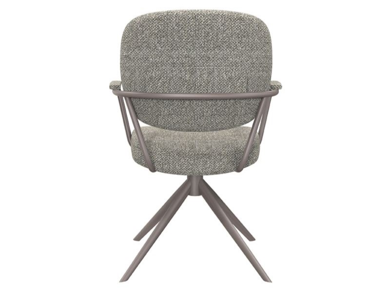 Eetkamerstoel Axton - mushroom - met arm - metaalkleur brons