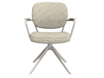 Eetkamerstoel Axton - naturel - met arm - metaalkleur taupe Eetkamerstoel Axton - naturel - met arm - metaalkleur taupe