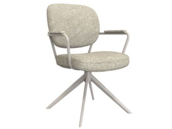 Eetkamerstoel Axton - naturel - met arm - metaalkleur taupe Eetkamerstoel Axton - naturel - met arm - metaalkleur taupe