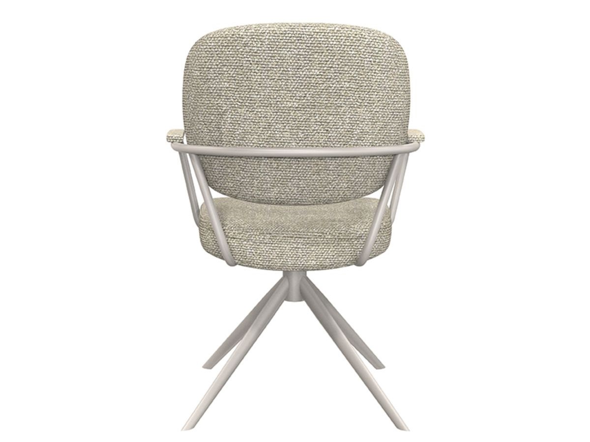 Eetkamerstoel Axton - naturel - met arm - metaalkleur taupe