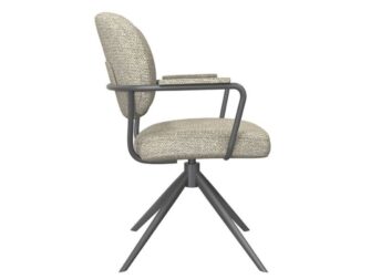 Eetkamerstoel Axton - naturel - met arm - metaalkleur zwart Eetkamerstoel Axton - naturel - met arm - metaalkleur zwart