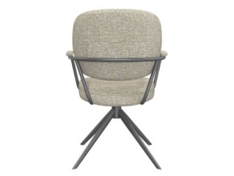 Eetkamerstoel Axton - naturel - met arm - metaalkleur zwart Eetkamerstoel Axton - naturel - met arm - metaalkleur zwart