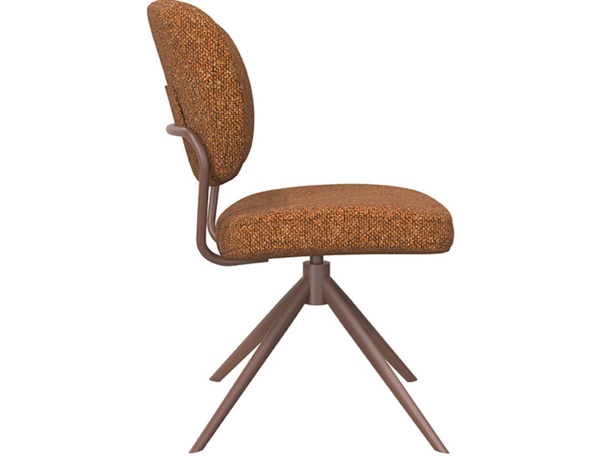 Eetkamerstoel Axton - coral - zonder arm - metaalkleur terra