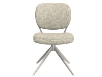 Eetkamerstoel Axton - naturel - zonder arm - metaalkleur taupe Eetkamerstoel Axton - naturel - zonder arm - metaalkleur taupe